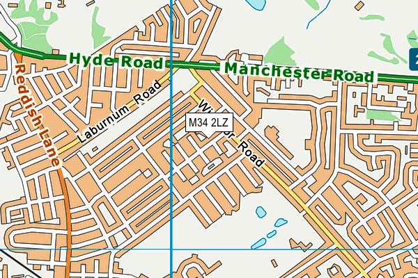 M34 2LZ map - OS VectorMap District (Ordnance Survey)