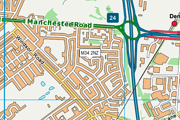 M34 2NZ map - OS VectorMap District (Ordnance Survey)