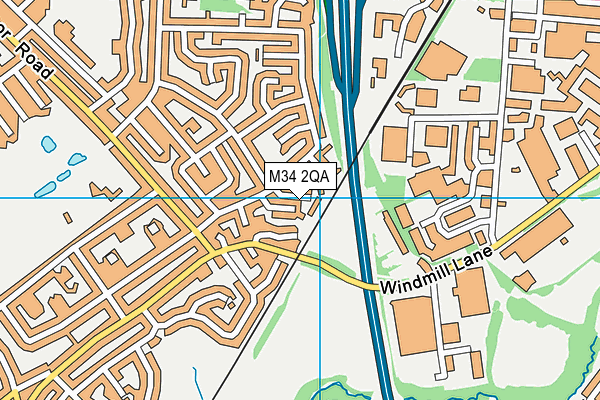 M34 2QA map - OS VectorMap District (Ordnance Survey)