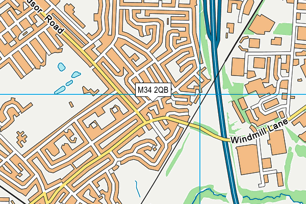 M34 2QB map - OS VectorMap District (Ordnance Survey)