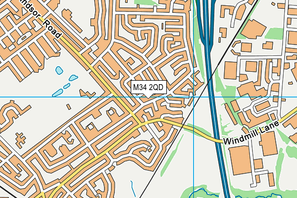 M34 2QD map - OS VectorMap District (Ordnance Survey)