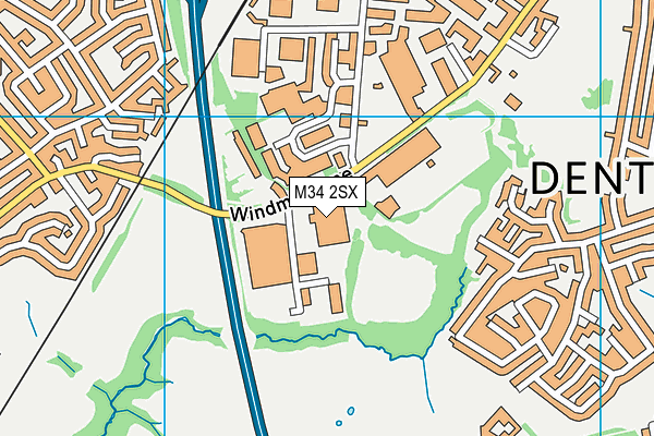 M34 2SX map - OS VectorMap District (Ordnance Survey)