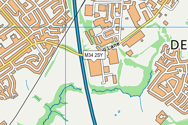 M34 2SY map - OS VectorMap District (Ordnance Survey)