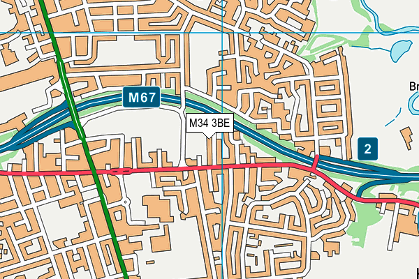M34 3BE map - OS VectorMap District (Ordnance Survey)
