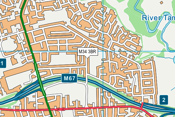 M34 3BR map - OS VectorMap District (Ordnance Survey)