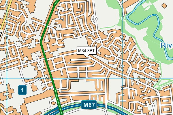 M34 3BT map - OS VectorMap District (Ordnance Survey)