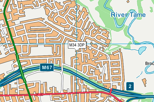 M34 3DP map - OS VectorMap District (Ordnance Survey)