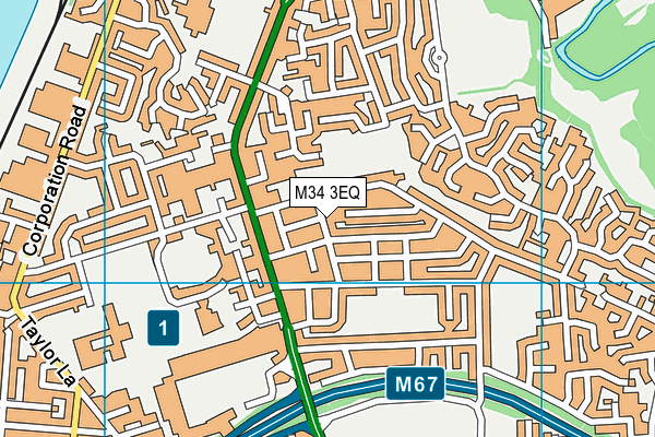 M34 3EQ map - OS VectorMap District (Ordnance Survey)