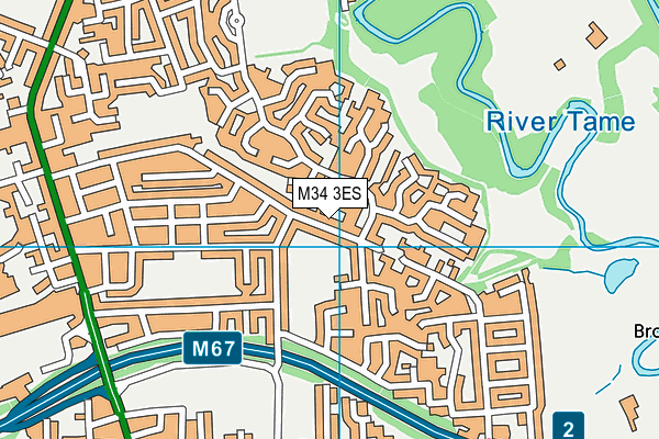 M34 3ES map - OS VectorMap District (Ordnance Survey)