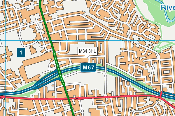 M34 3HL map - OS VectorMap District (Ordnance Survey)
