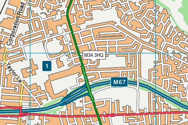 M34 3HQ map - OS VectorMap District (Ordnance Survey)