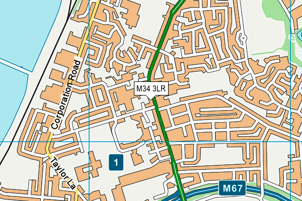 M34 3LR map - OS VectorMap District (Ordnance Survey)