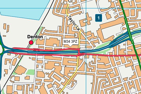 M34 3PZ map - OS VectorMap District (Ordnance Survey)