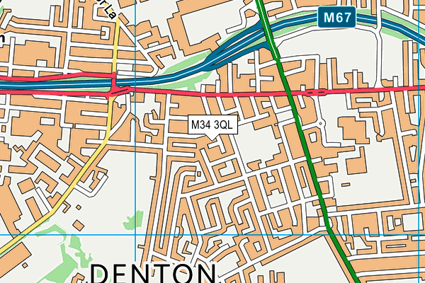 M34 3QL map - OS VectorMap District (Ordnance Survey)