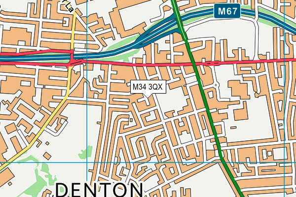 M34 3QX map - OS VectorMap District (Ordnance Survey)