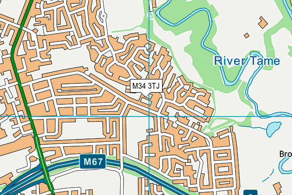 M34 3TJ map - OS VectorMap District (Ordnance Survey)