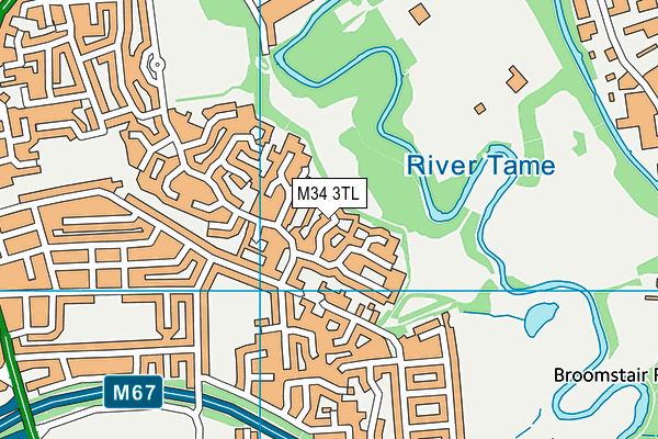 M34 3TL map - OS VectorMap District (Ordnance Survey)
