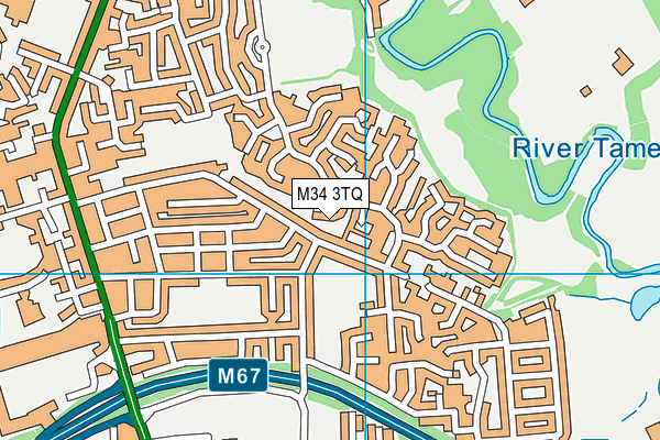 M34 3TQ map - OS VectorMap District (Ordnance Survey)