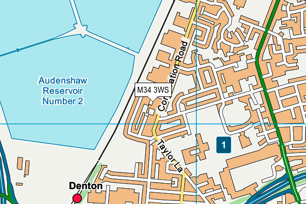 M34 3WS map - OS VectorMap District (Ordnance Survey)