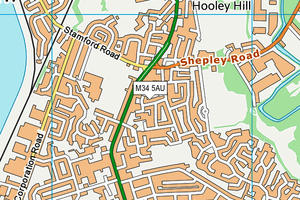 M34 5AU map - OS VectorMap District (Ordnance Survey)