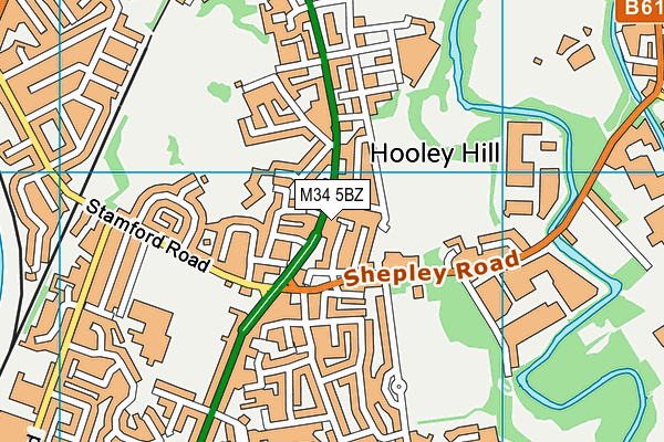 M34 5BZ map - OS VectorMap District (Ordnance Survey)