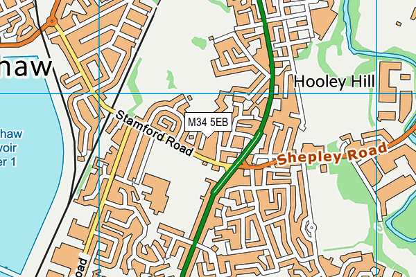 M34 5EB map - OS VectorMap District (Ordnance Survey)