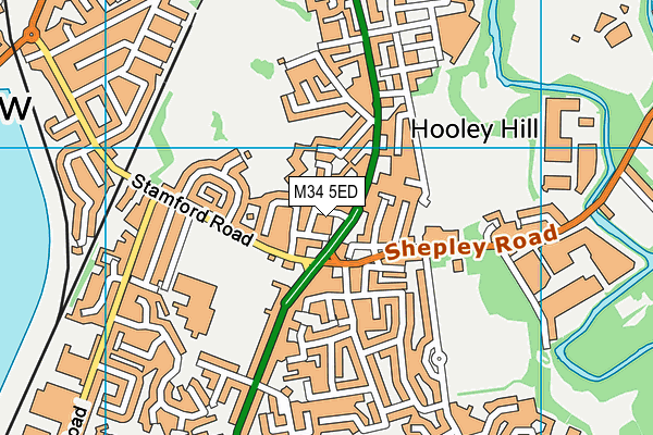 M34 5ED map - OS VectorMap District (Ordnance Survey)