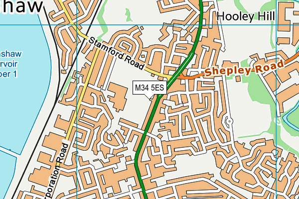 M34 5ES map - OS VectorMap District (Ordnance Survey)