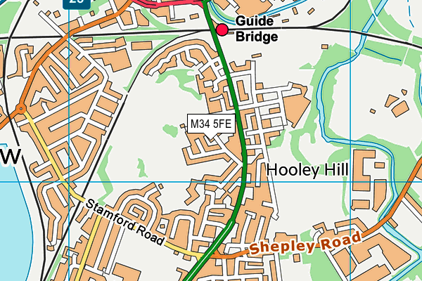 M34 5FE map - OS VectorMap District (Ordnance Survey)