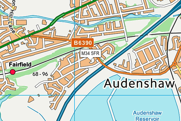 M34 5FR map - OS VectorMap District (Ordnance Survey)