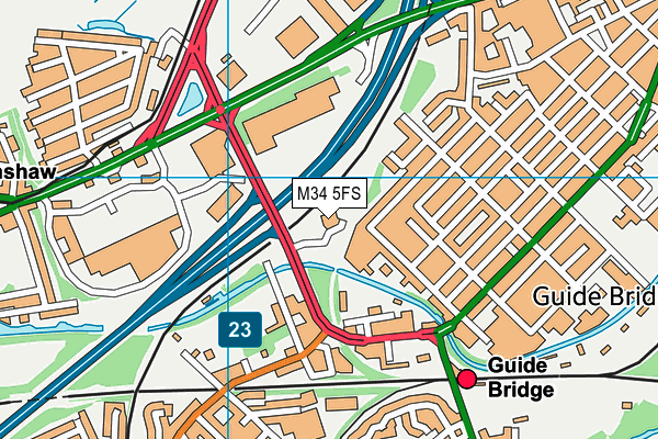 M34 5FS map - OS VectorMap District (Ordnance Survey)