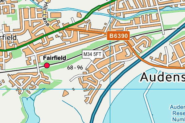 M34 5FT map - OS VectorMap District (Ordnance Survey)