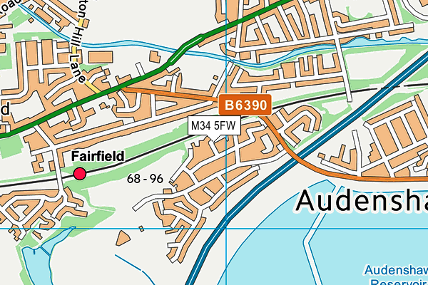 M34 5FW map - OS VectorMap District (Ordnance Survey)