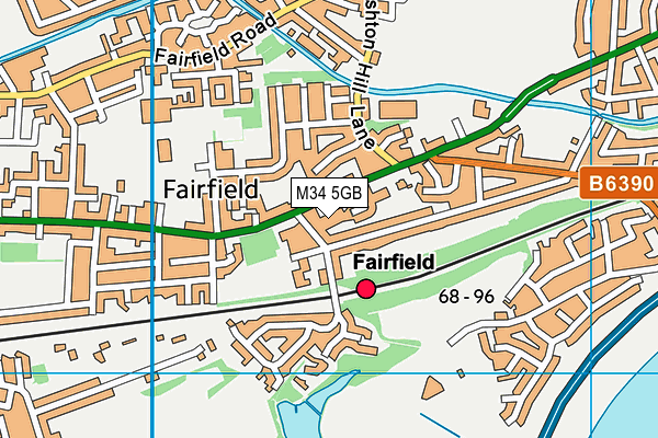 M34 5GB map - OS VectorMap District (Ordnance Survey)