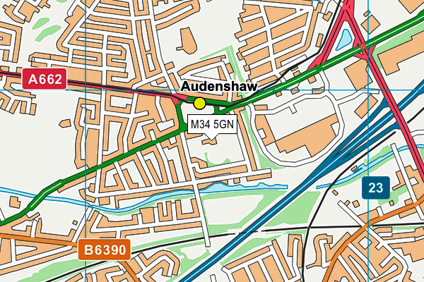 M34 5GN map - OS VectorMap District (Ordnance Survey)