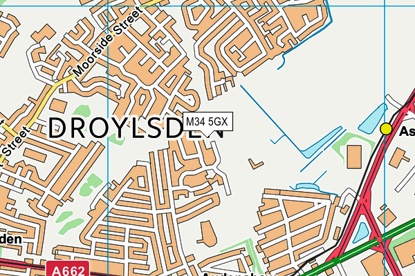 M34 5GX map - OS VectorMap District (Ordnance Survey)