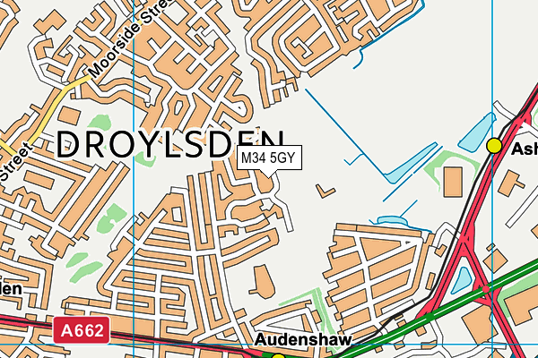 M34 5GY map - OS VectorMap District (Ordnance Survey)