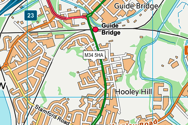 M34 5HA map - OS VectorMap District (Ordnance Survey)