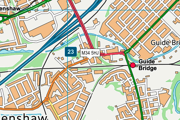 M34 5HJ map - OS VectorMap District (Ordnance Survey)