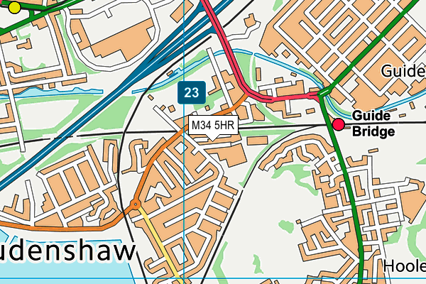 M34 5HR map - OS VectorMap District (Ordnance Survey)