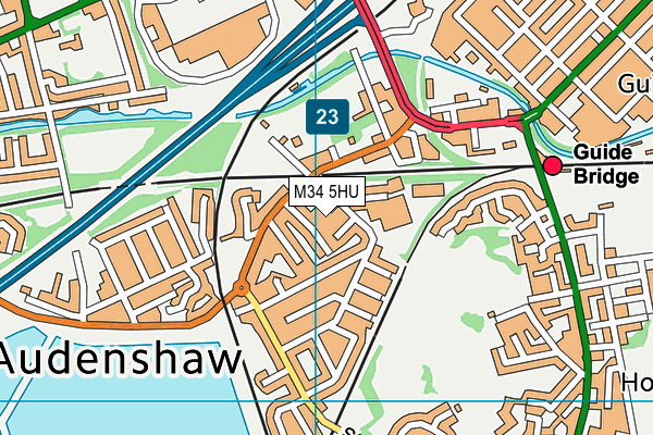 M34 5HU map - OS VectorMap District (Ordnance Survey)