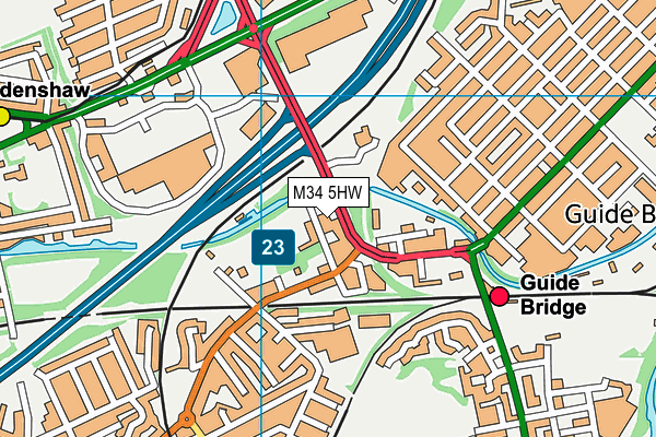 M34 5HW map - OS VectorMap District (Ordnance Survey)