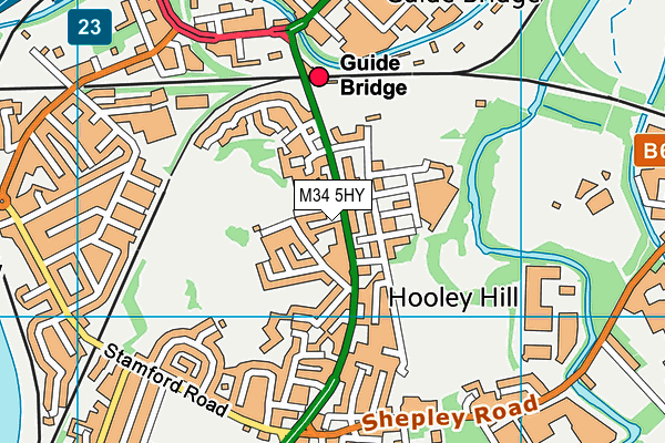 M34 5HY map - OS VectorMap District (Ordnance Survey)