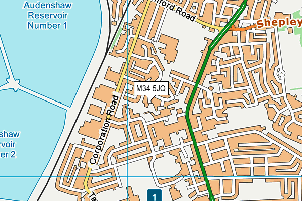 M34 5JQ map - OS VectorMap District (Ordnance Survey)