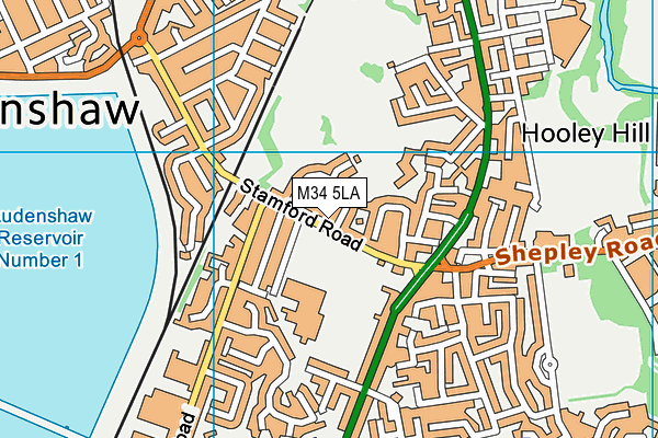 M34 5LA map - OS VectorMap District (Ordnance Survey)