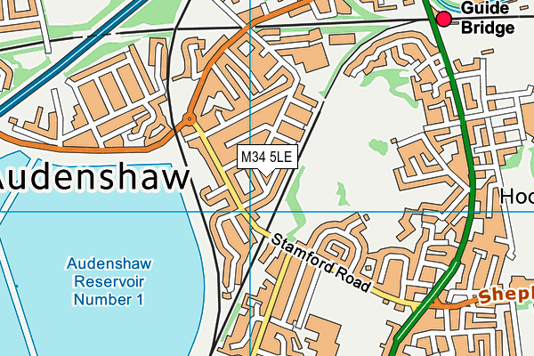 M34 5LE map - OS VectorMap District (Ordnance Survey)