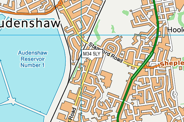 M34 5LY map - OS VectorMap District (Ordnance Survey)