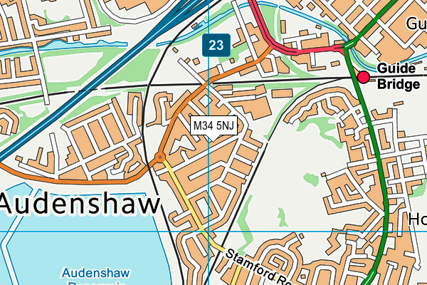 M34 5NJ map - OS VectorMap District (Ordnance Survey)