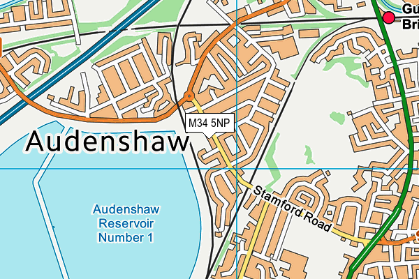 M34 5NP map - OS VectorMap District (Ordnance Survey)