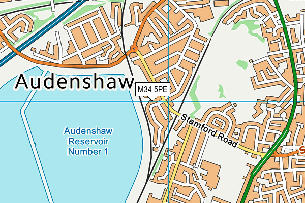 M34 5PE map - OS VectorMap District (Ordnance Survey)